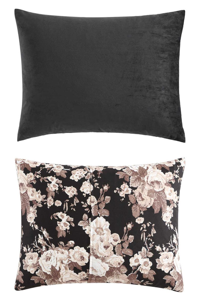 Velvet Solid Comforter & Sham Set, Alternate, color, BLACK