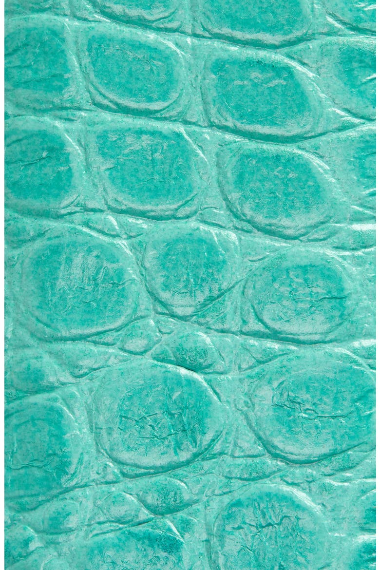 Large Logo Croc Embossed Leather Belt, Alternate, color, GREEN