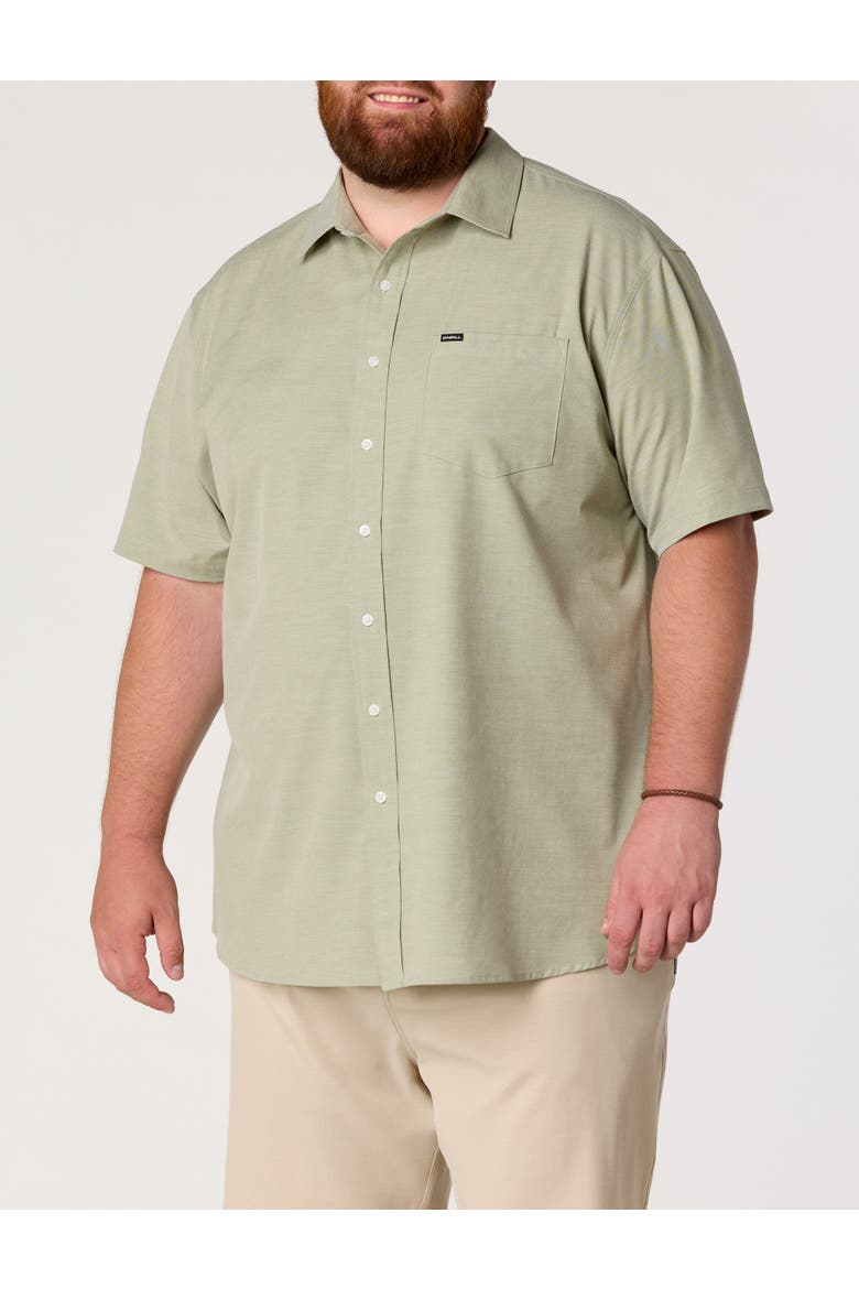 Big & Tall Solid Sport Shirt, Main, color, OIL GREEN