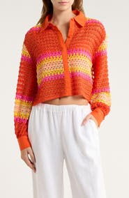 Ramy Brook Naomi Metallic Cover-Up Shirt