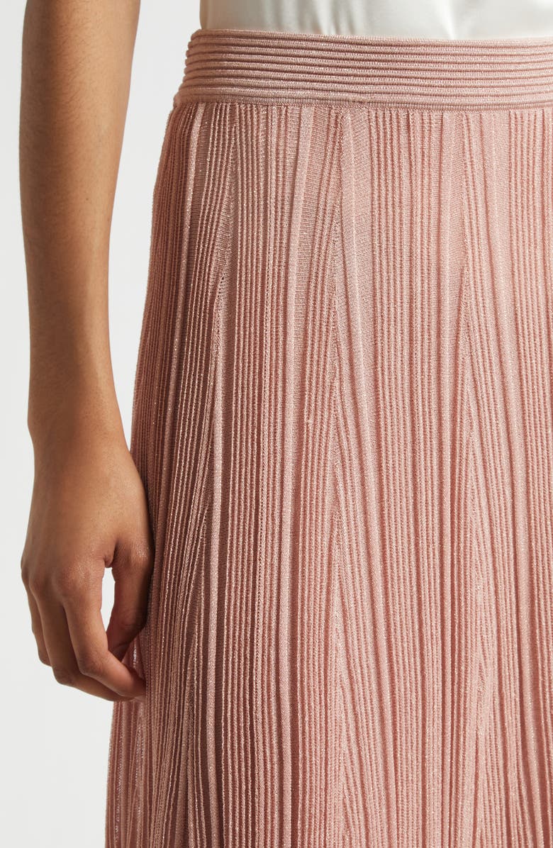 Zimmermann Lucky Metallic Rib Maxi Skirt, Alternate, color, Metallic Pink