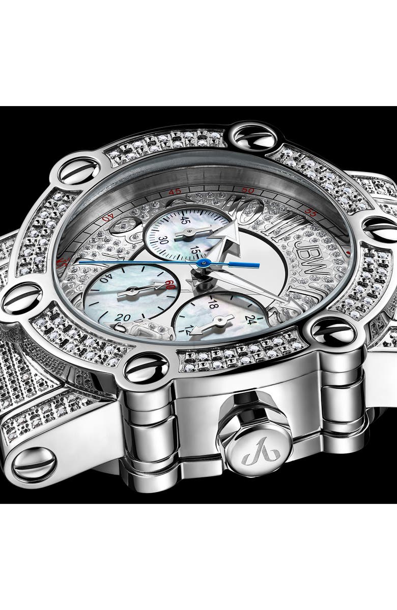 JBW The Phantom Diamond Encrusted Bracelet Watch, 42mm - 2.00 ctw, Alternate, color, Silver