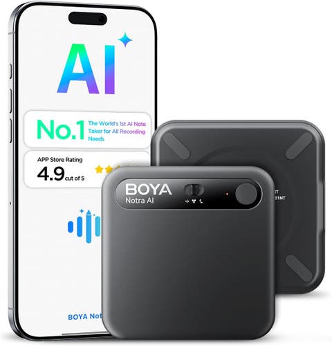 Ai Voice Recorder with Smart Transcription, Summary, App Control, 64GB Storage, Cloud Sync, 140+ Languages, MagSafe Compatible