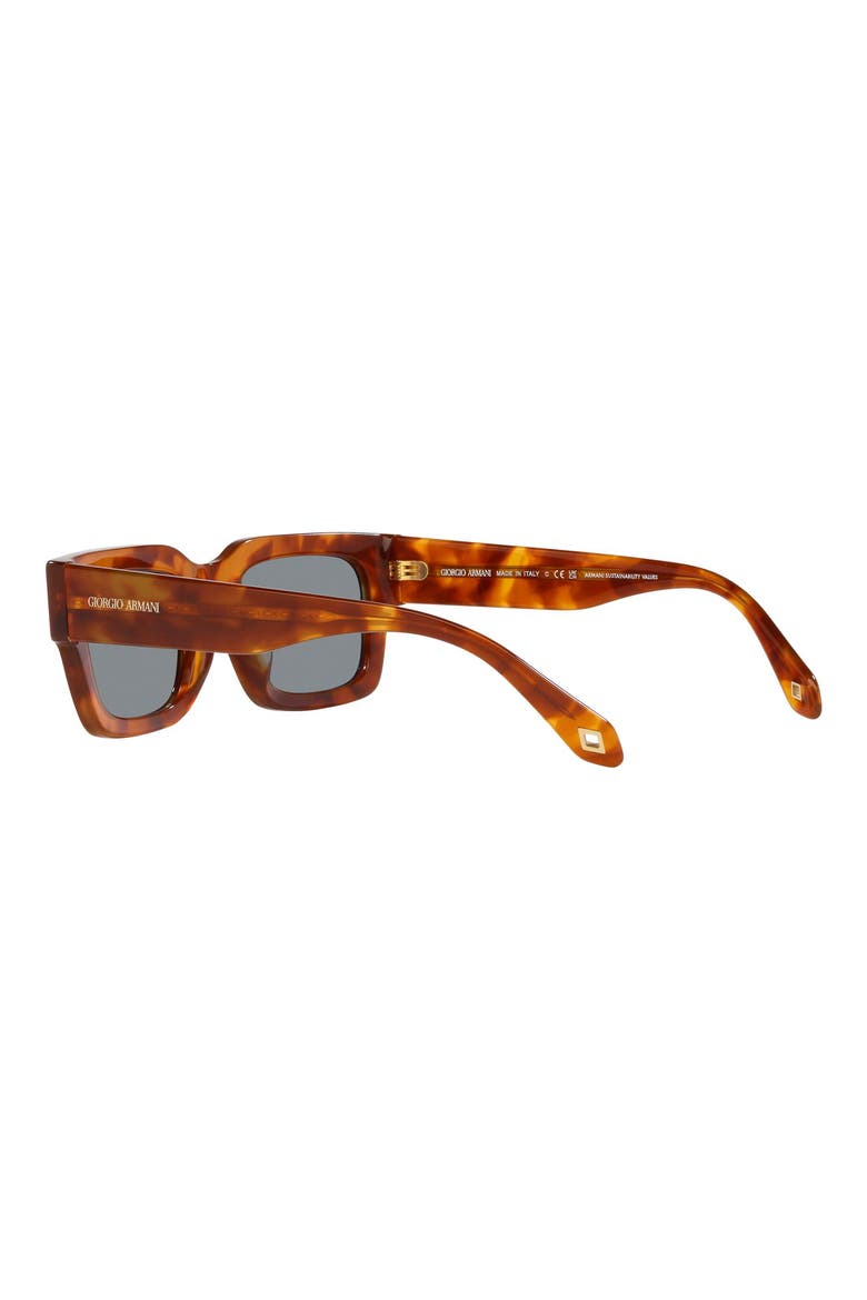 52mm Rectangular Sunglasses, Alternate, color, RED HAVANA