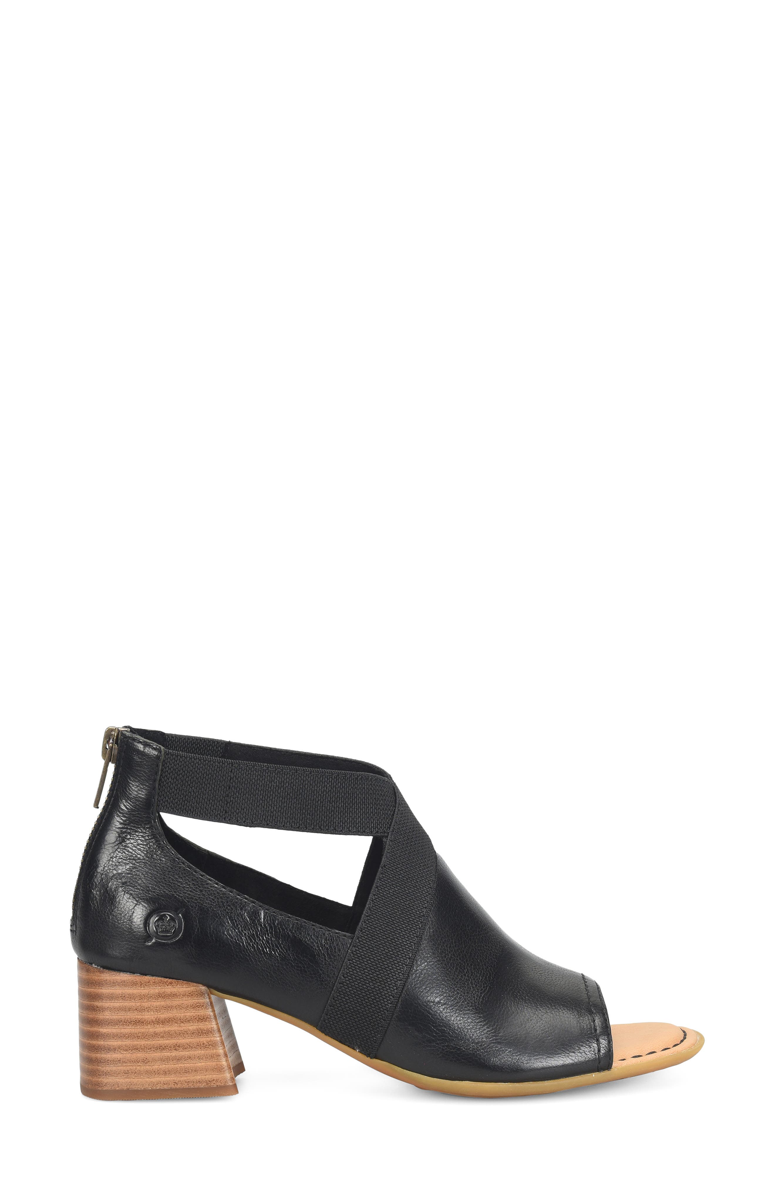 Børn Searing Stacked Heel Sandal, Alternate, color, Black Leather
