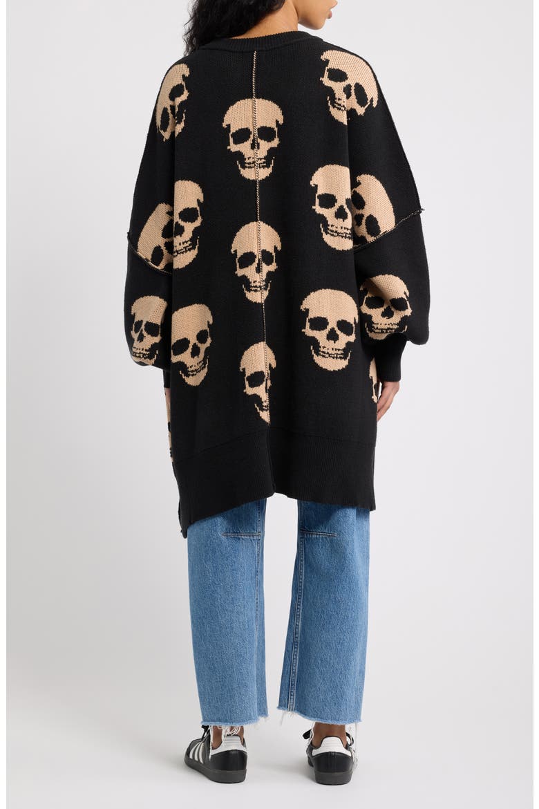 Bad to the Bone Oversized Sweater, Alternate, color, BLACK SKULLS