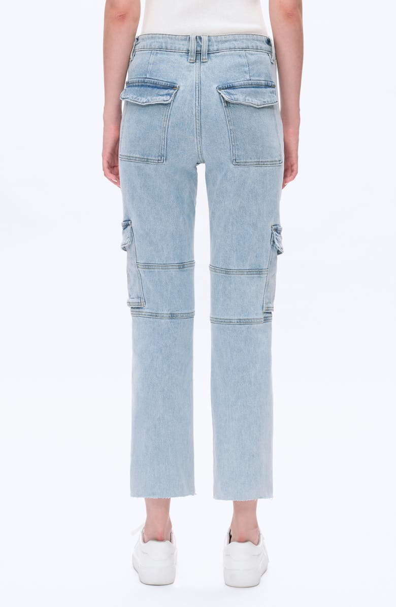 Bayeas High Waist Ankle Straight Leg Cargo Jeans, Alternate, color, Light Blue