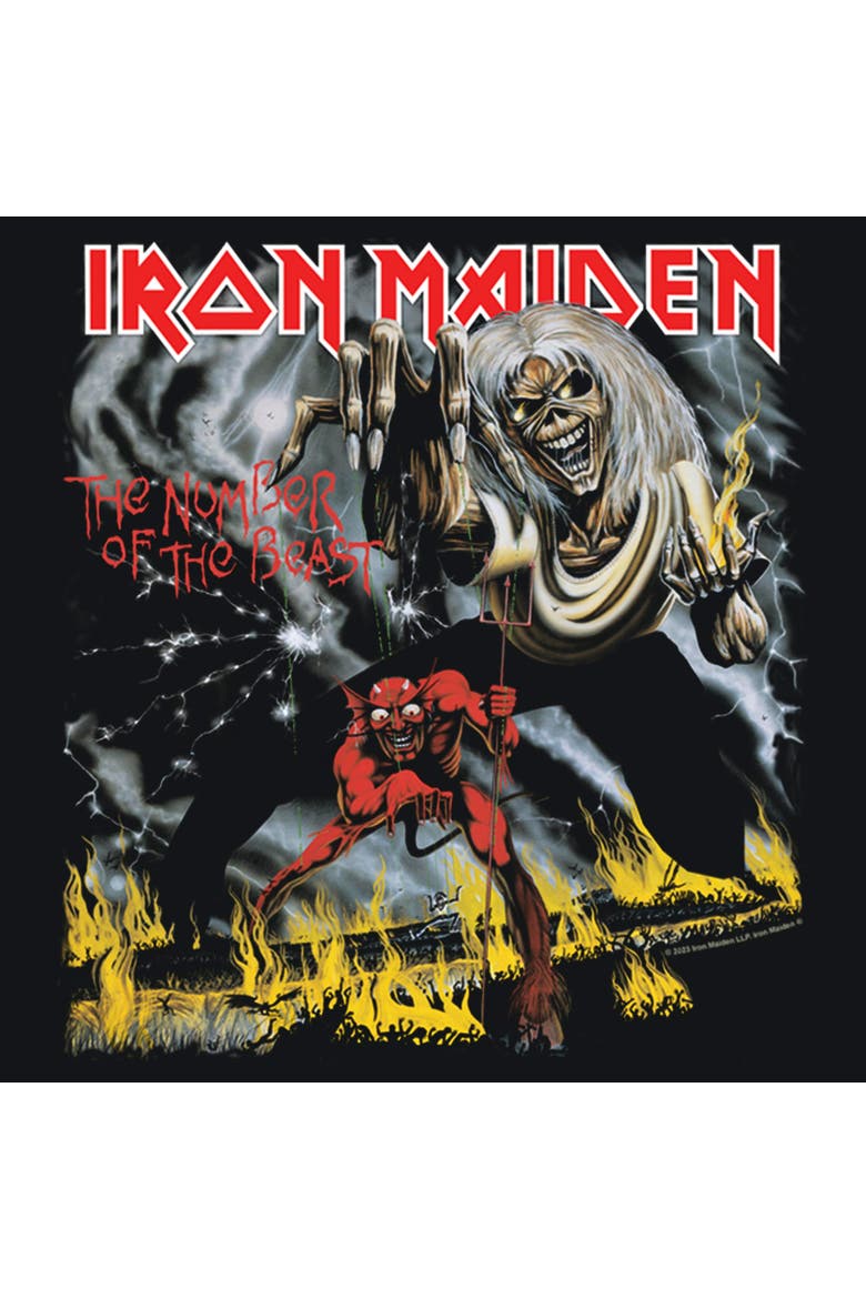 Mens Iron Maiden The Number of the Beast T Shirt, Alternate, color, Black