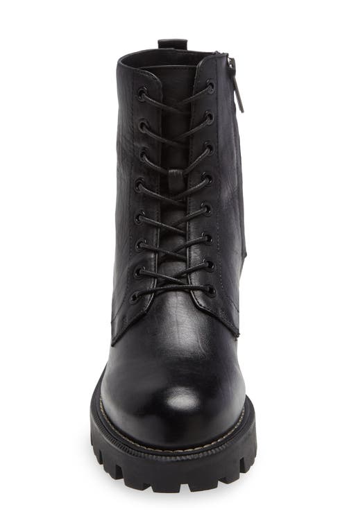 Sam Edelman Women Garret Combat Platform Boot In Black Leather In Black