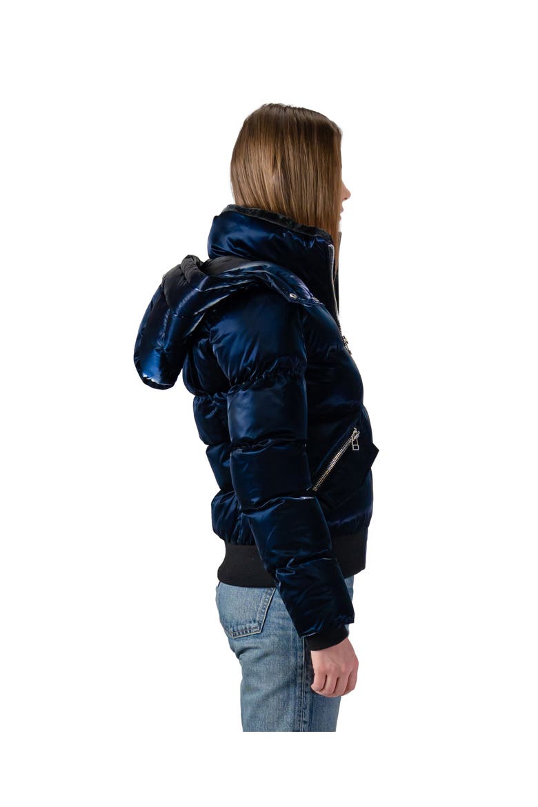 Women's Woody Bomber Quilted Coat, Alternate, color, All Wet Navy