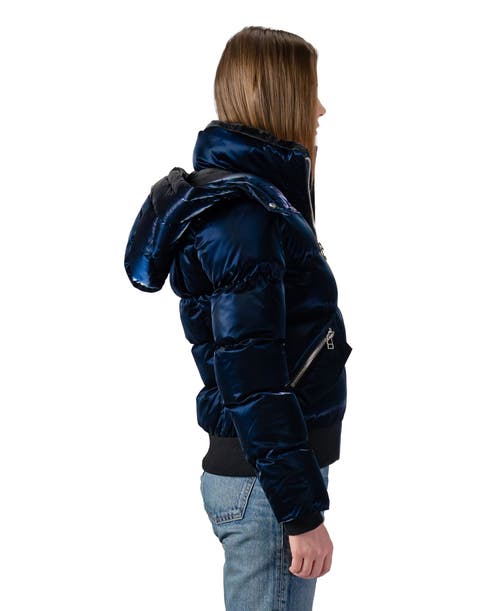 Woodpecker Woody Bomber Quilted Coat In Blue