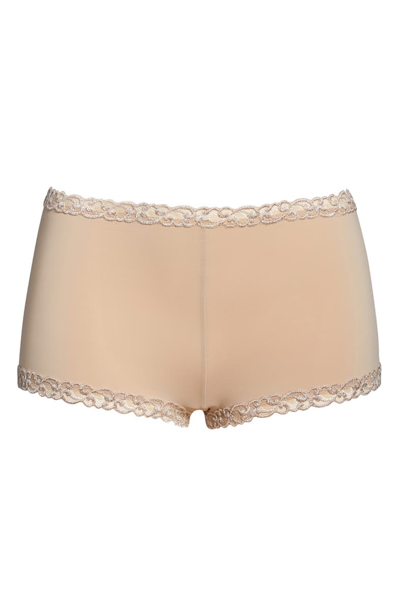 Natori Pure Luxe Boyshorts, Alternate, color, Cafe
