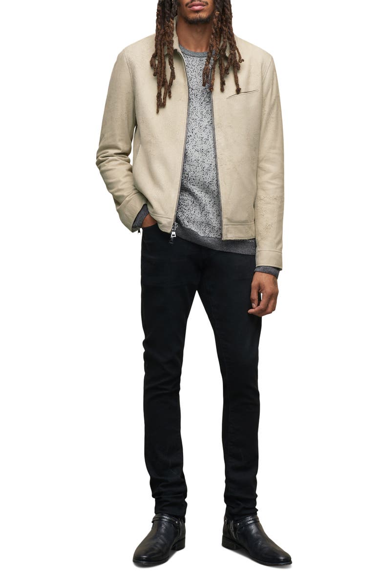 John Varvatos Slim Fit Leather Jacket, Alternate, color,