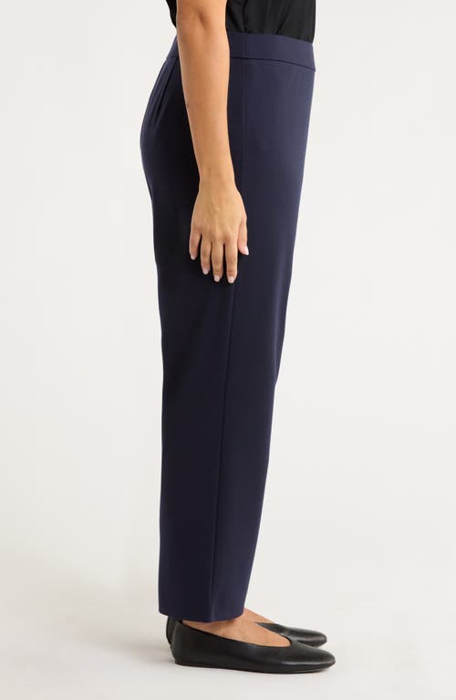 Eileen Fisher Double Knit Ankle Straight Leg Pants In Blue