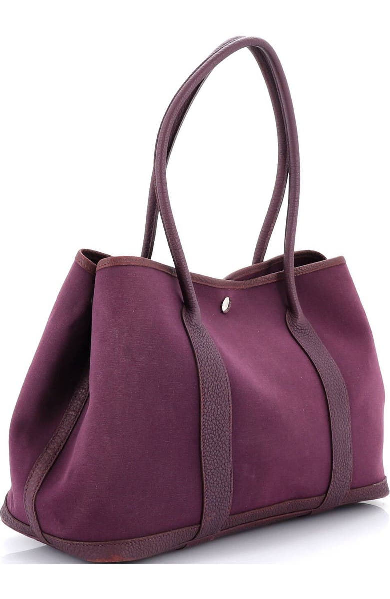 Pre-Owned Hermes Garden Party Tote Toile and Leather 36, Alternate, color, Cassis