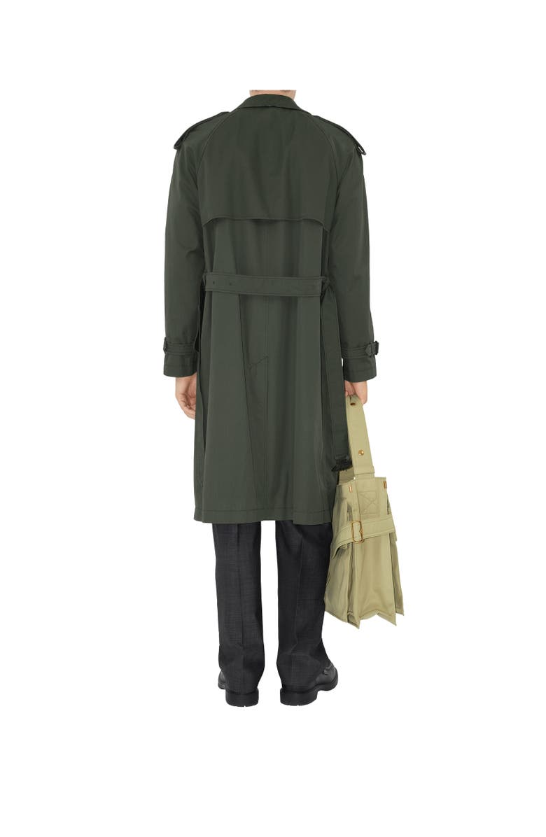 Burberry Mid-length Gabardine Trench Coat, Alternate, color, Yew Green