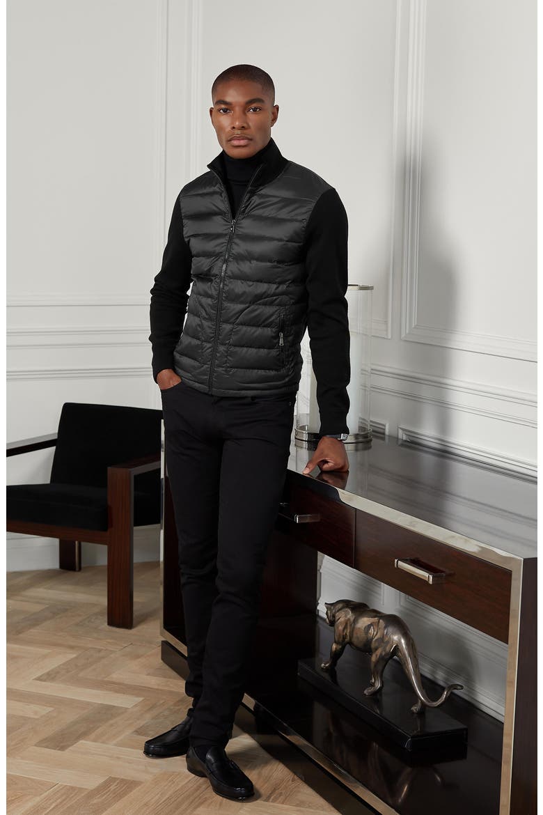 Men's Double Face Wool Hybrid Jacket, Alternate, color, POLO BLACK