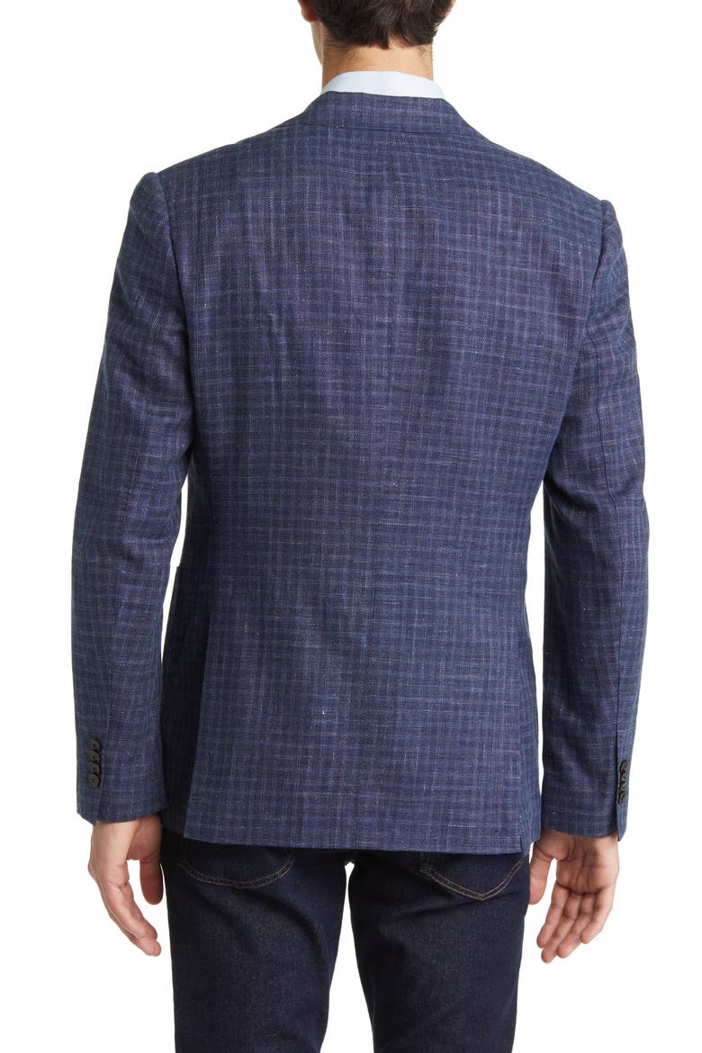 New Plymouth Check Cotton & Linen Sport Coat, Alternate, color, INK