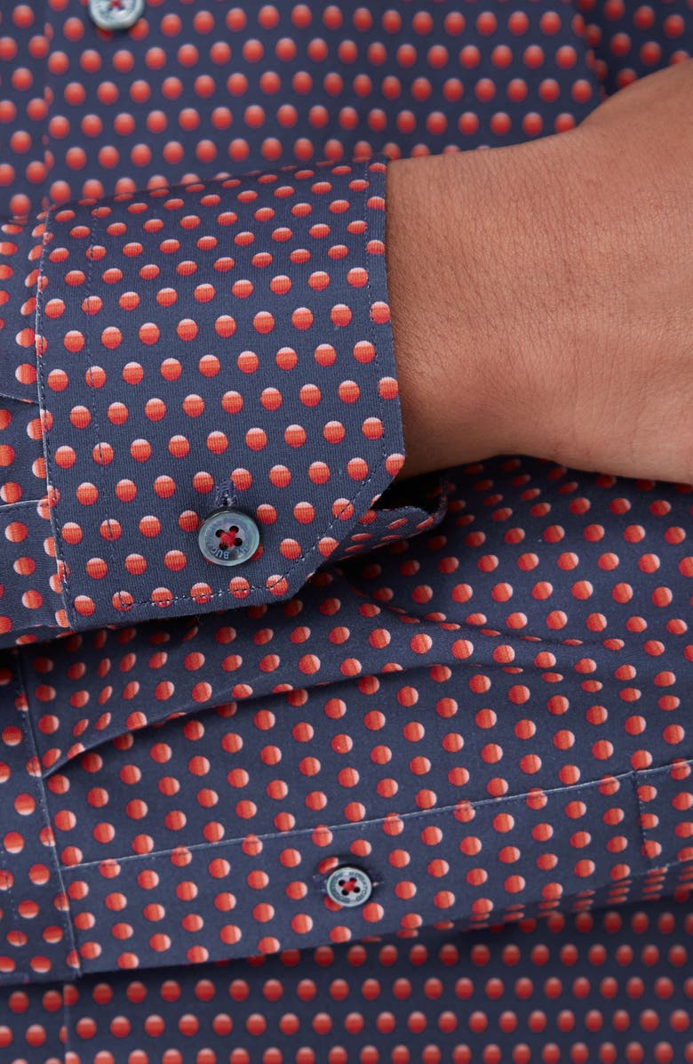 Bugatchi James OoohCotton<sup>®</sup> Dot Button-Up Shirt, Alternate, color, Ruby