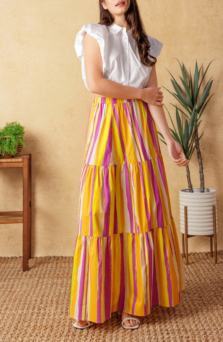 FLYING TOMATO Poplin Maxi Skirt, Alternate, color, 