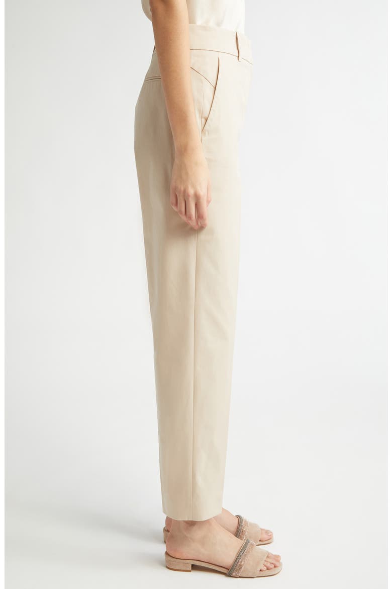 Slim Fit Tapered Leg Cotton Blend Pants, Alternate, color, SAND