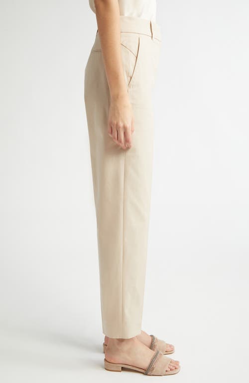 Eleventy Slim Fit Tapered Leg Cotton Blend Pants In Sand