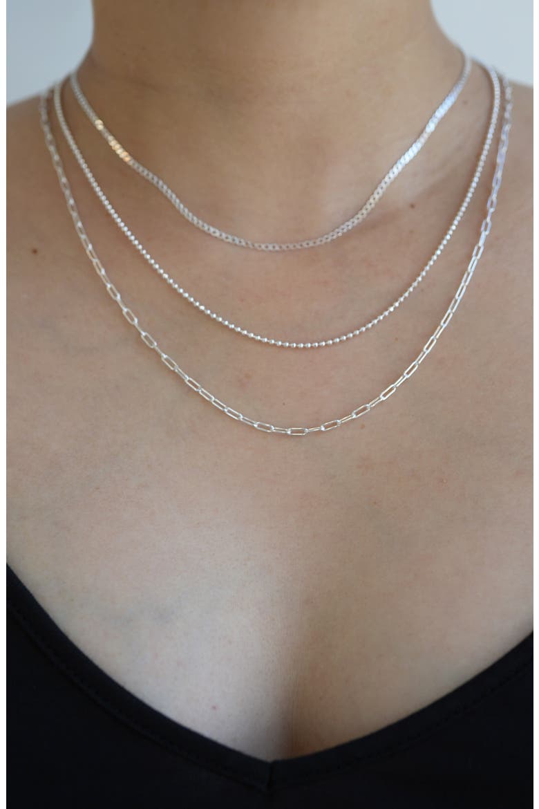 Triple Layer Chain Necklace, Alternate, color, SILVER