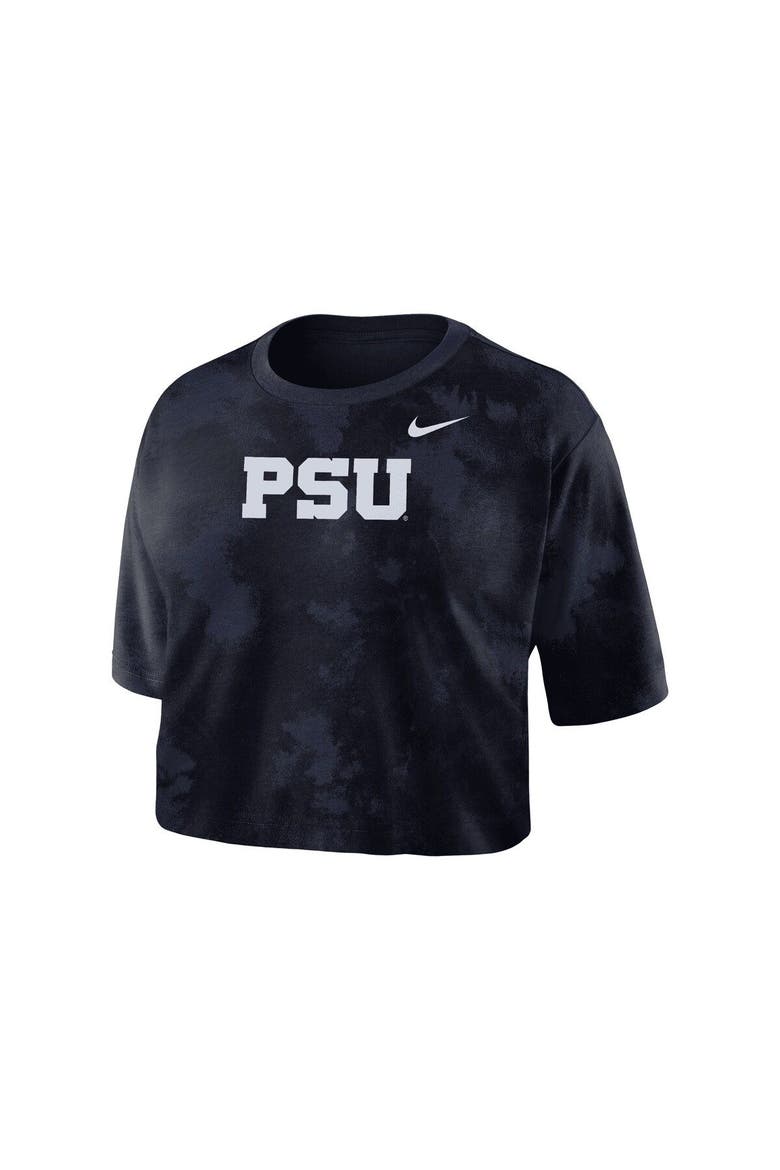 Women's Nike Navy Penn State Nittany Lions Tie-Dye Cropped T-Shirt, Alternate, color, Navy
