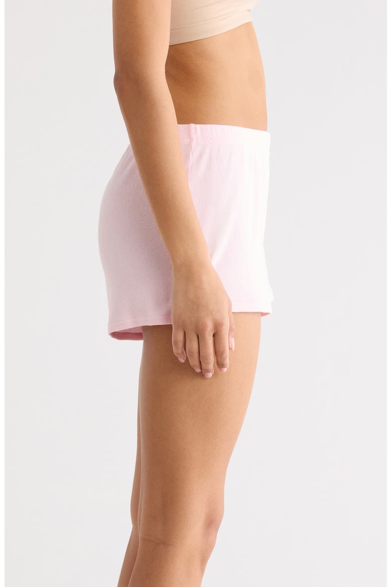 Stretch Cotton Rib Loose Shorts, Alternate, color, CHERRY BLOSSOM