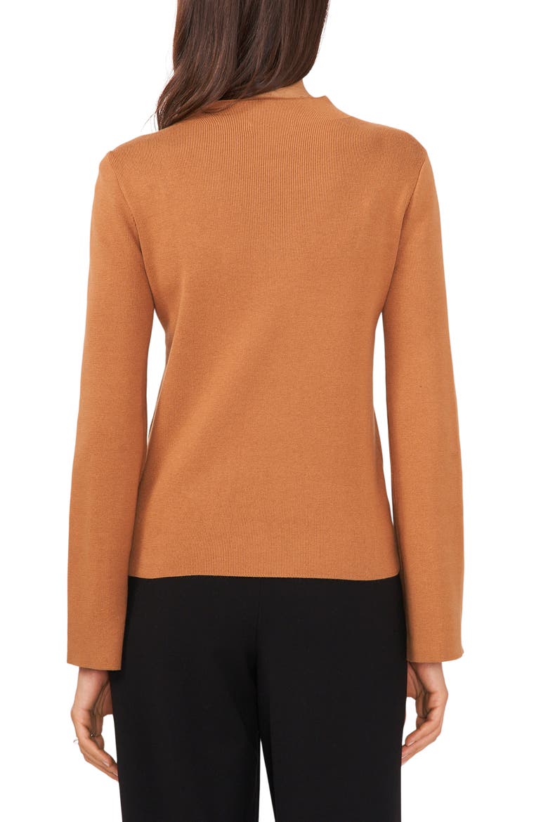 Funnel Neck Cotton Blend Sweater, Alternate, color, DESERT CAMEL