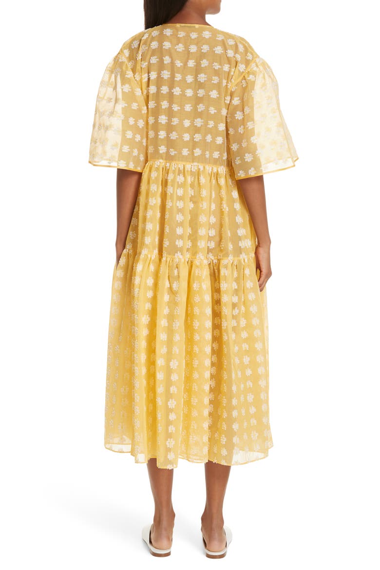 Patricia Wrap Dress, Alternate, color, WHITE/ YELLOW