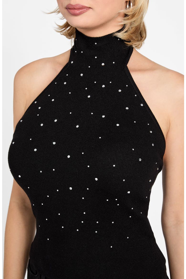 Minara Turtleneck Halter Sweater, Alternate, color, JET BLACK