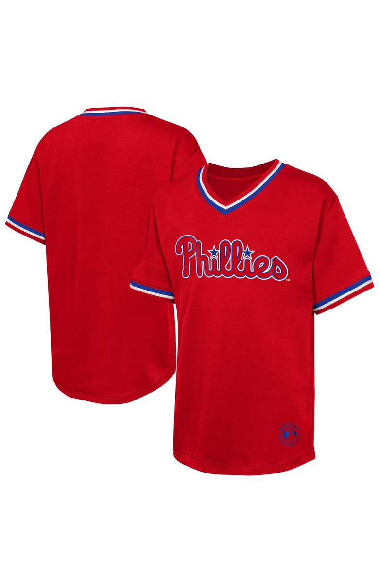 Outerstuff Youth  Red Philadelphia Phillies Relief Pitcher V-Neck T-Shirt, Alternate, color, 