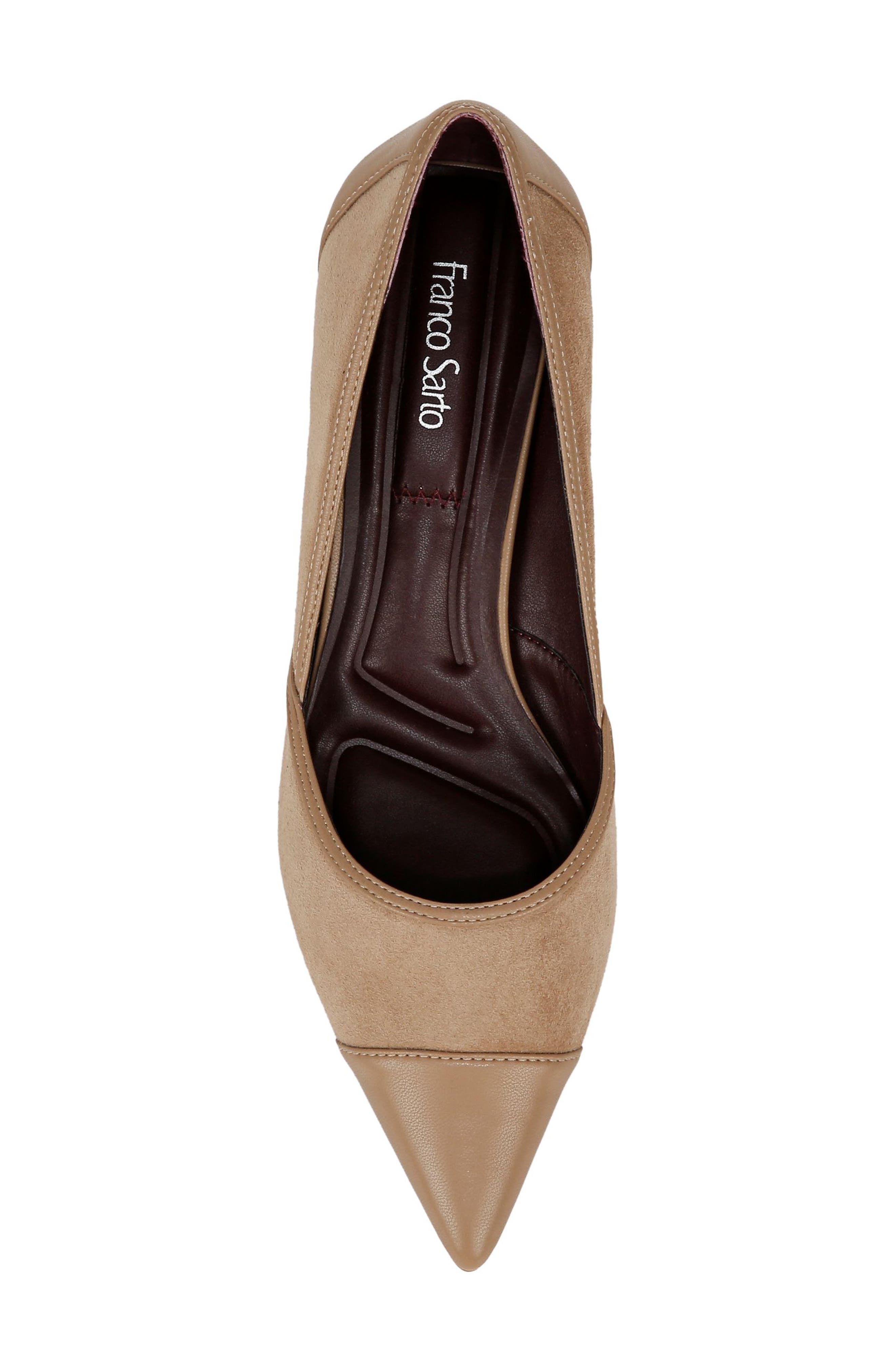 Franco Sarto Darcy Pointed Toe Kitten Heel Pump, Alternate, color, Taupe