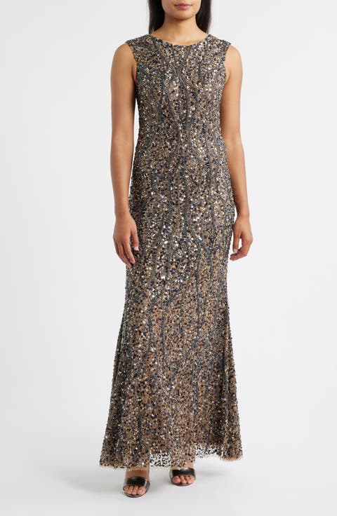 Sequin Sleeveless Gown