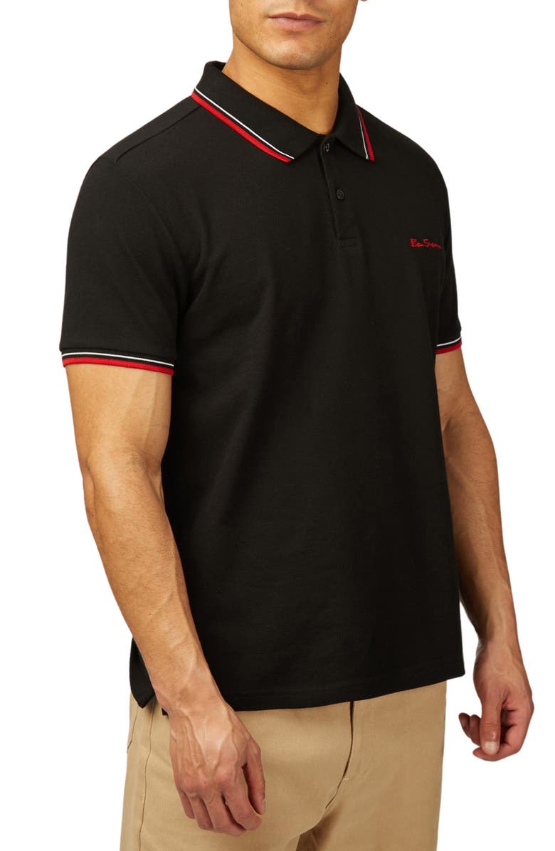 Ben Sherman Signature Tipped Organic Cotton Piqué Polo, Main, color, 