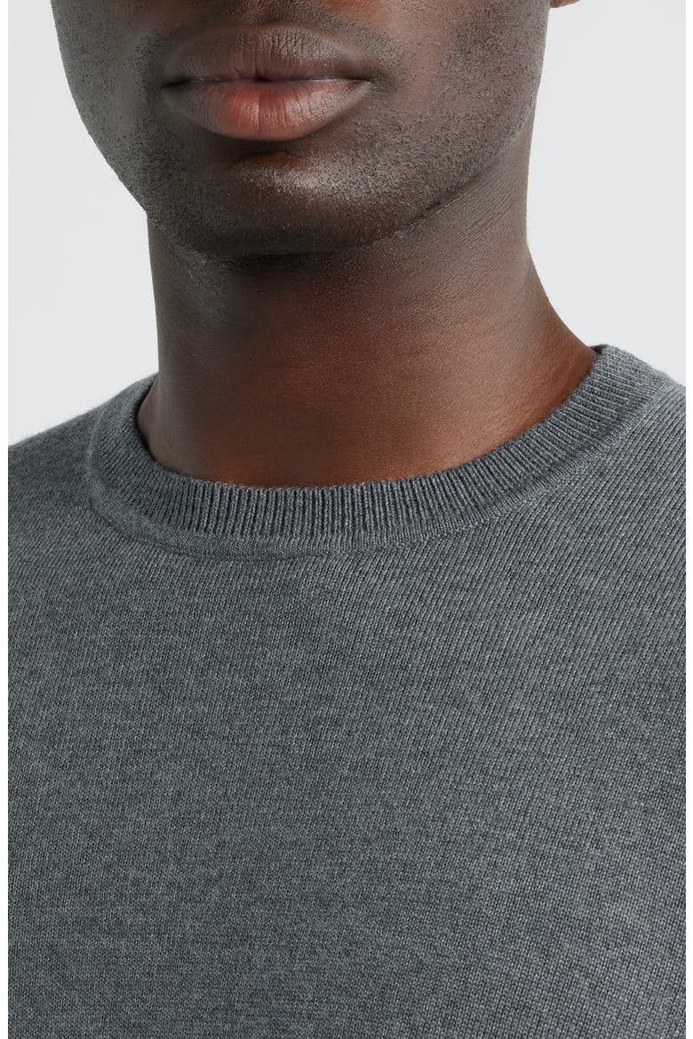 Italian Merino Wool Crewneck Sweater, Alternate, color, GREY TURBULENCE HEATHER