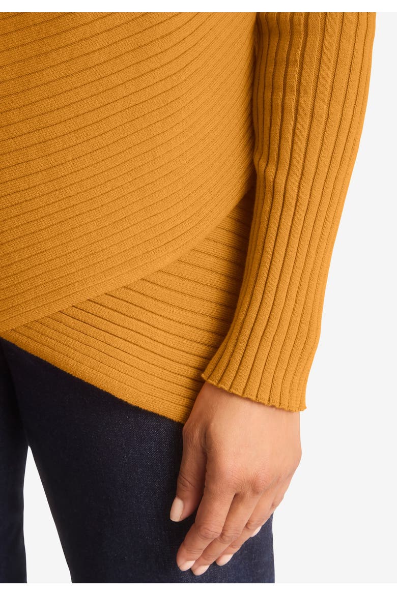 Ribbed Crossover Crewneck, Alternate, color, IVORY