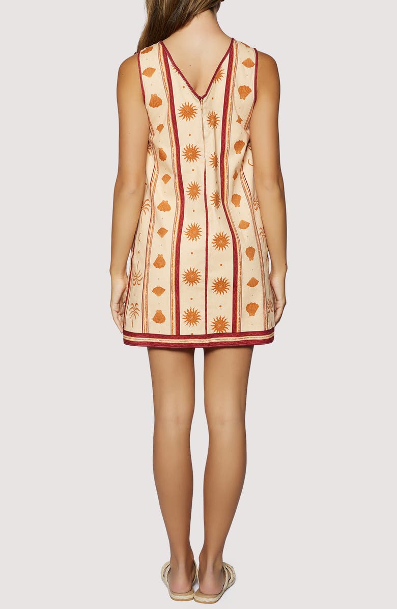 Lost + Wander Coral Faire Keyhole Minidress, Alternate, color, Cream Tan Stripe