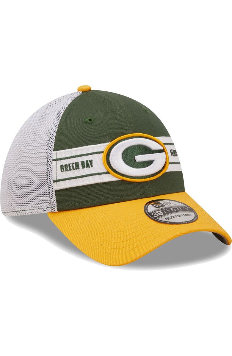 New Era Men's New Era Green/Gold Green Bay Packers Team Banded 39THIRTY Flex Hat, Alternate, color, 