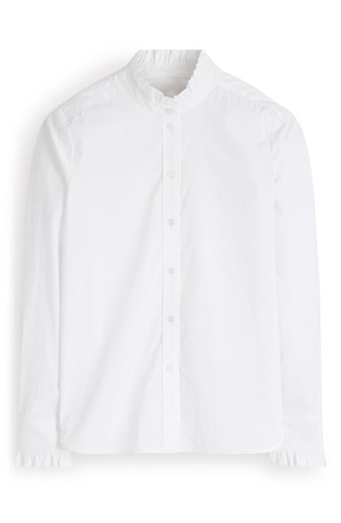 Sienna Frill Cotton Button-Up Shirt