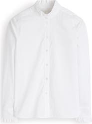 Boden Sienna Frill Cotton Button-Up Shirt