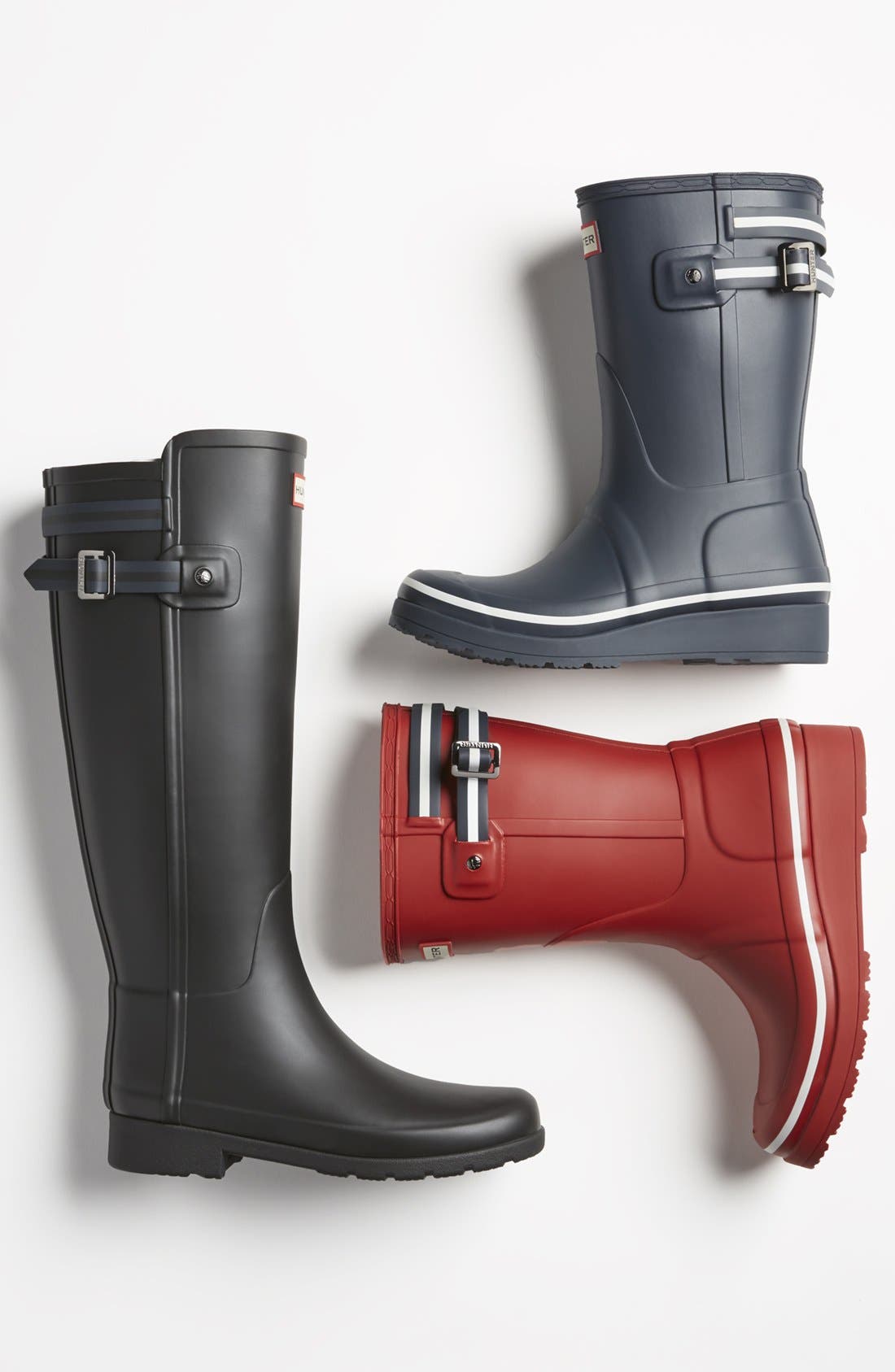 Hunter 'Original Short' Wedge Rain Boot, Alternate, color, Navy