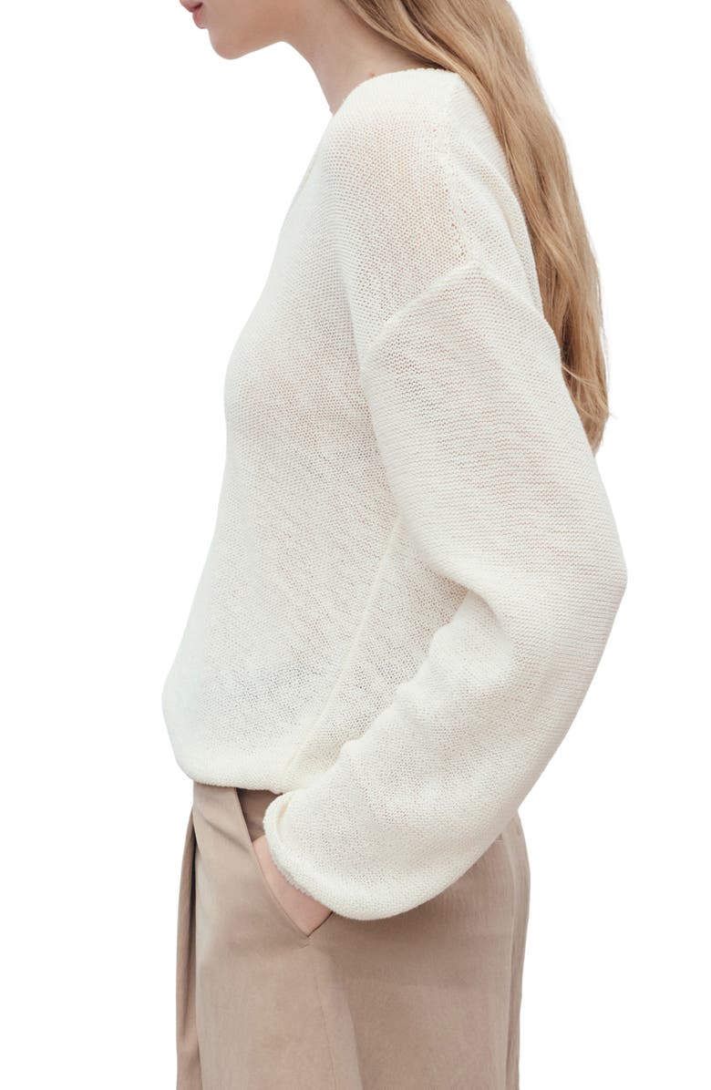 MANGO V-Neck Sweater, Alternate, color, White