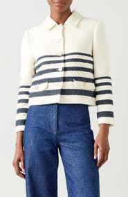 LK Bennett Bellmer Stripe Tweed Jacket