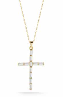 GLAZE JEWELRY 14K Gold Plated Silver Cross Pendant Necklace