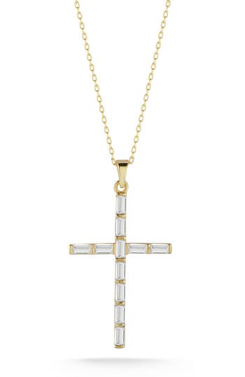 Glaze Jewelry 14k Gold Plated Silver Cross Pendant Necklace In Gold