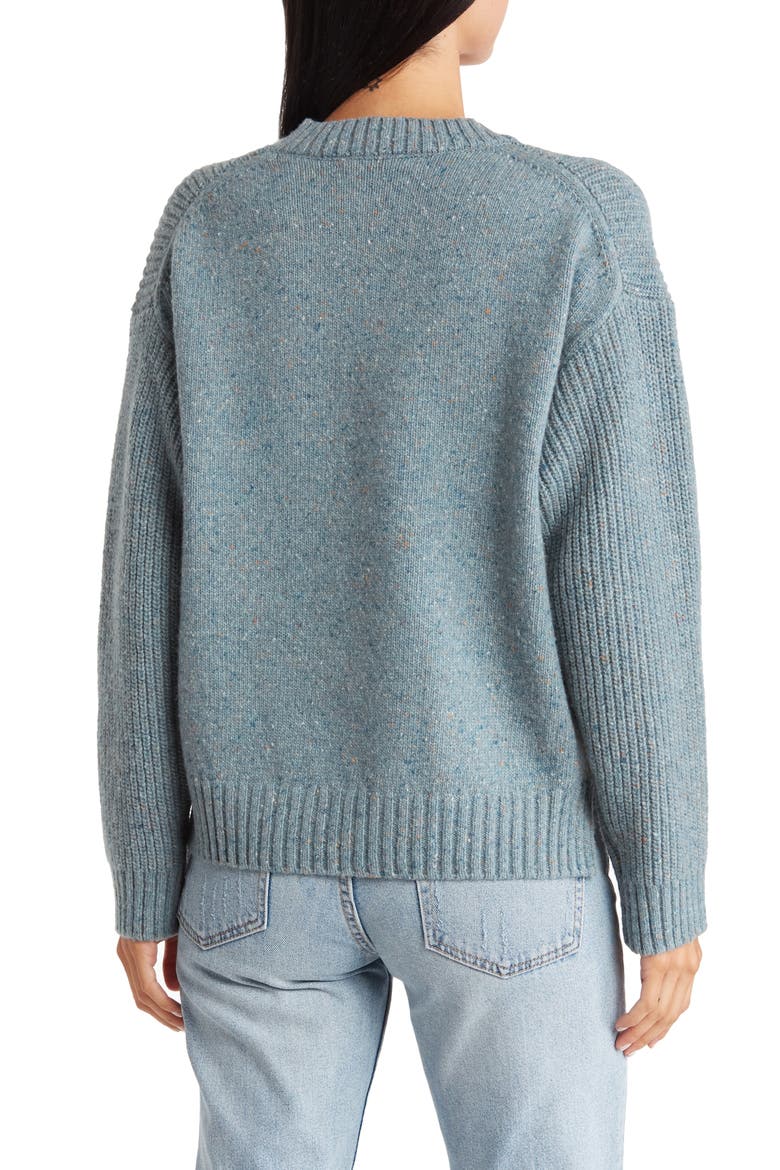 Genevieve Merino Wool & Alpaca Blend Sweater, Alternate, color, SEA BLUE