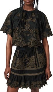 AllSaints Miriam Embroidered Cotton Top