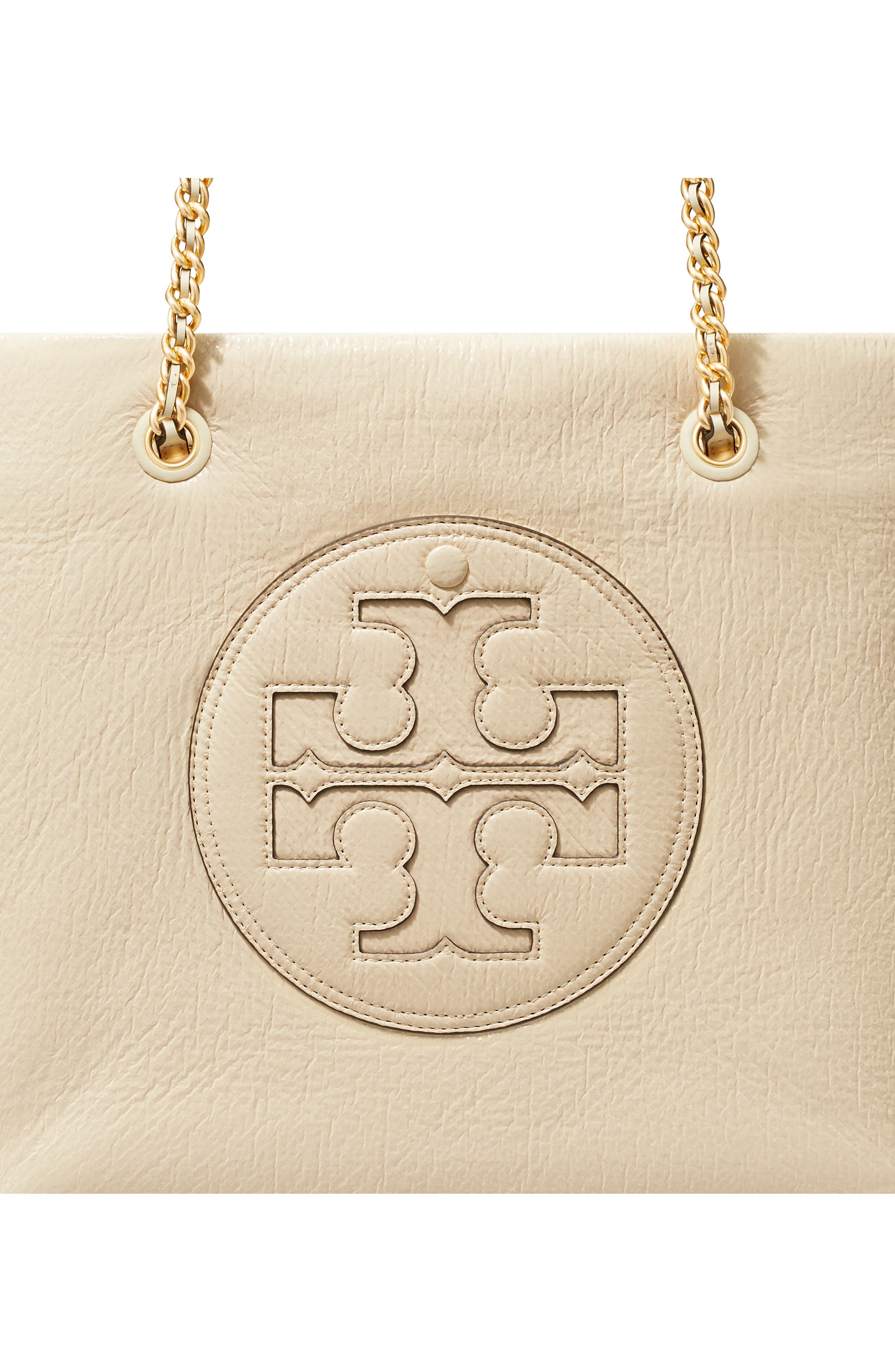 Tory Burch Ella Chain Crinkle Leather Tote, Alternate, color, 